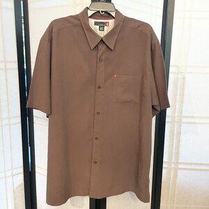 Quicksilver Men's Classic Brown Short Sleeve Shirt